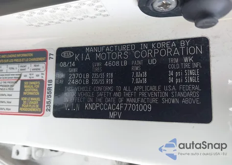 2015 Kia Sportage Ex from USA, damaged, VIN KNDPCCAC4F7701009